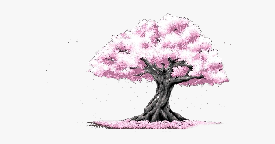 Bluejay Drawing Sakura Tree - Cartoon Sakura Tree, Transparent Clipart
