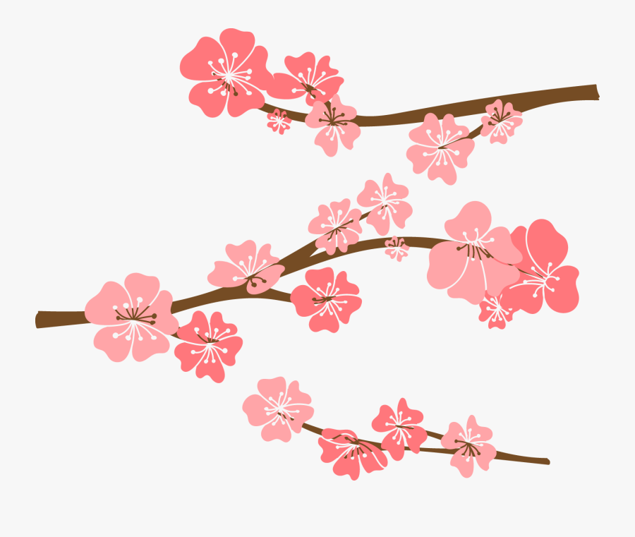 Cherry Blossom Drawing - Cute Cherry Blossom Background, Transparent Clipart