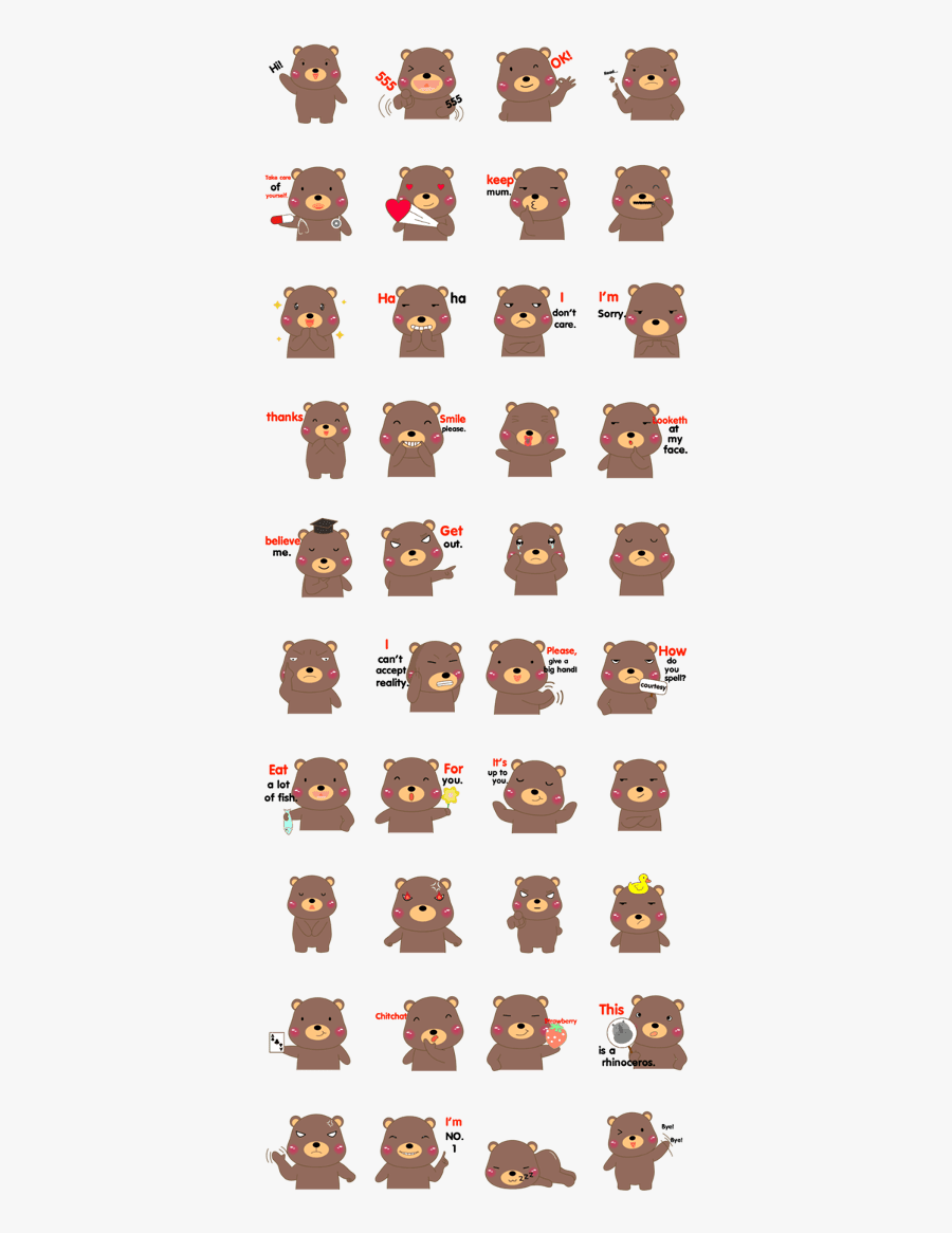 Son Brown Bear - Chibi Kawaii Stickers Printable, Transparent Clipart