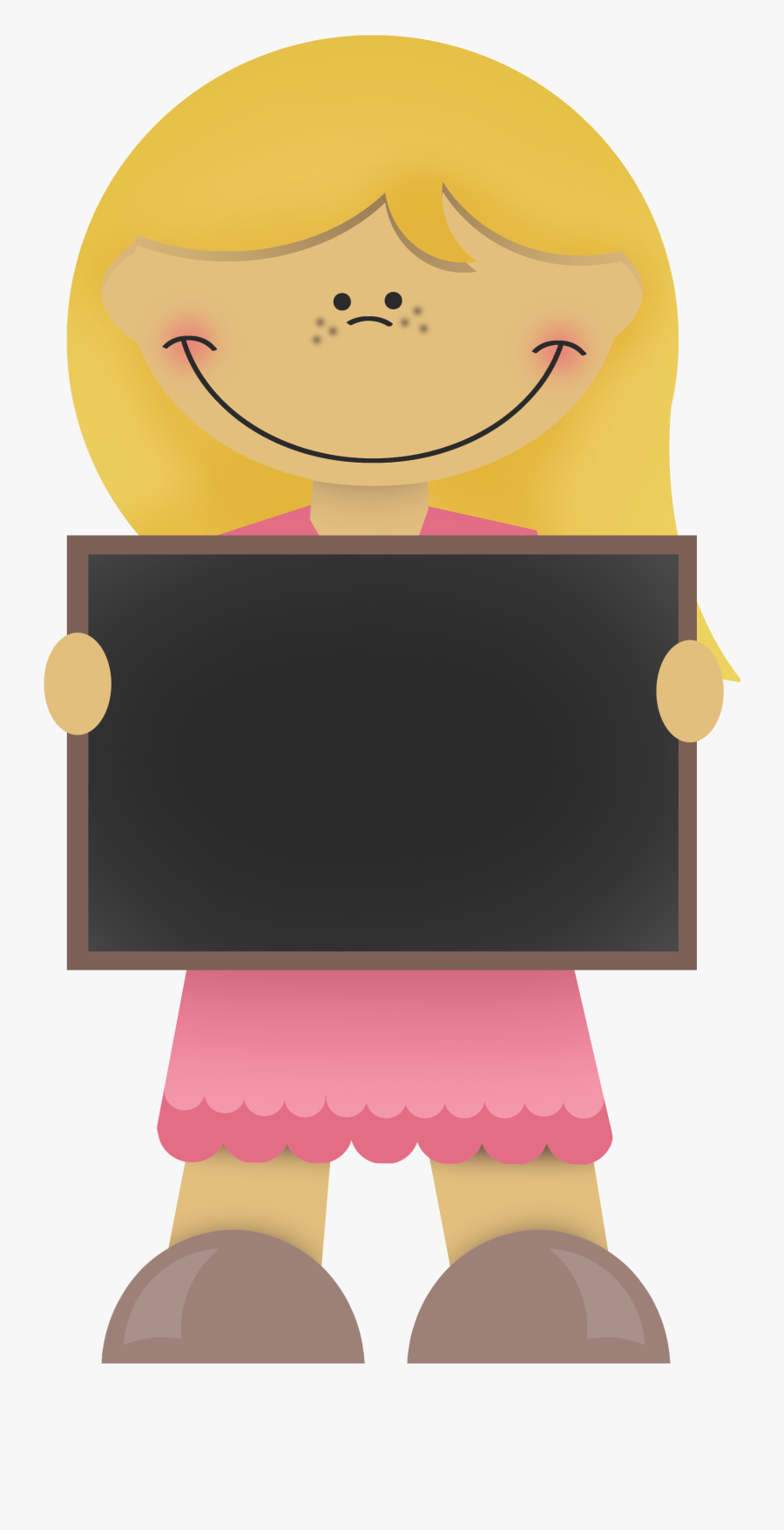 Girl With Slate Clipart, Transparent Clipart