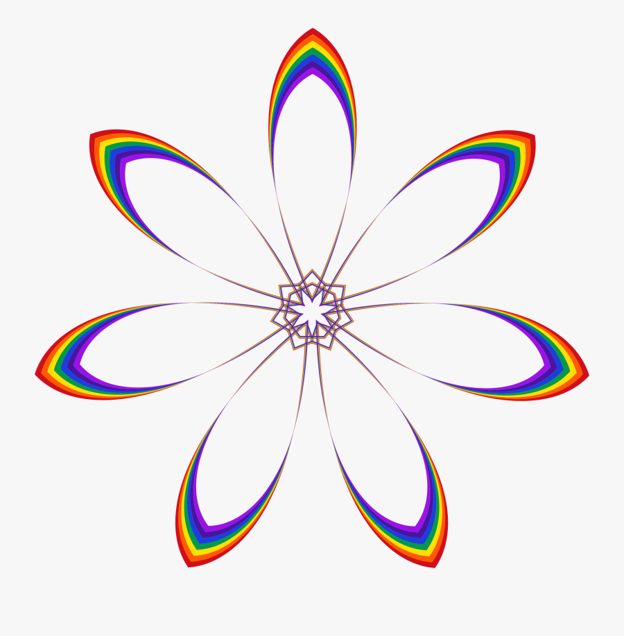 Clipart - Rainbow Flower Clip Art, Transparent Clipart