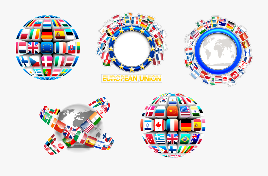 Flag Vector Globe, Transparent Clipart