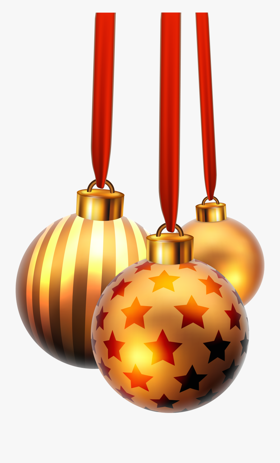 Christmas Balls Png Image - Hanging Christmas Balls Gold Png, Transparent Clipart