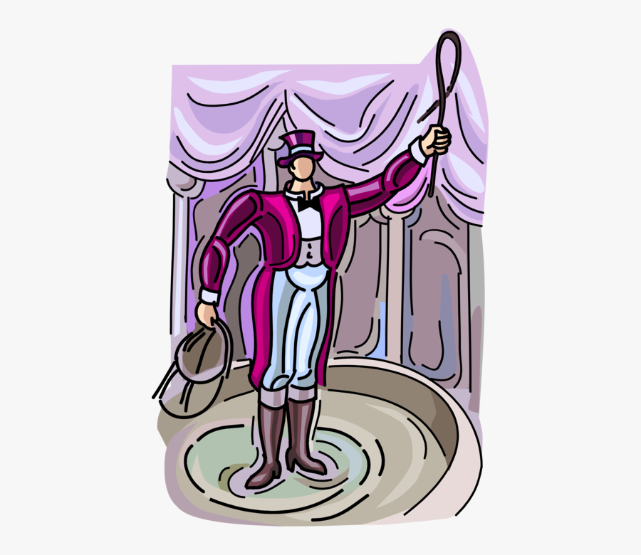 Vector Illustration Of Big Top Circus Ringmaster Master - Cartoon, Transparent Clipart