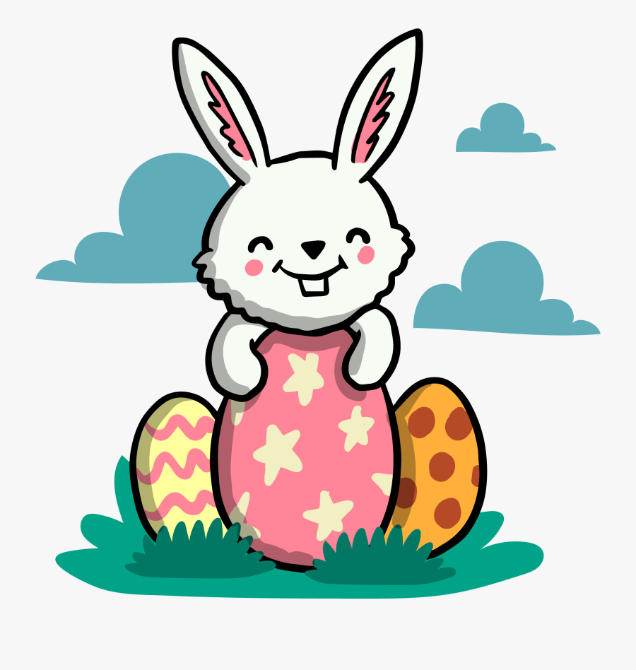 Cute Bunny Png Download - 绘画 作品 复活 节 绘画, Transparent Clipart