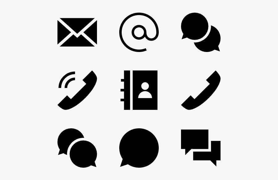 Solid Contact And Communication Elements - Communication Icon Png Transparent, Transparent Clipart
