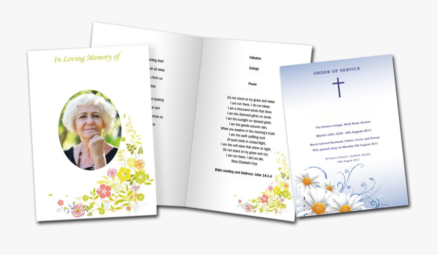 Clip Art Order Of Service Leaflets - Funeral Order Of Service Booklet, Transparent Clipart