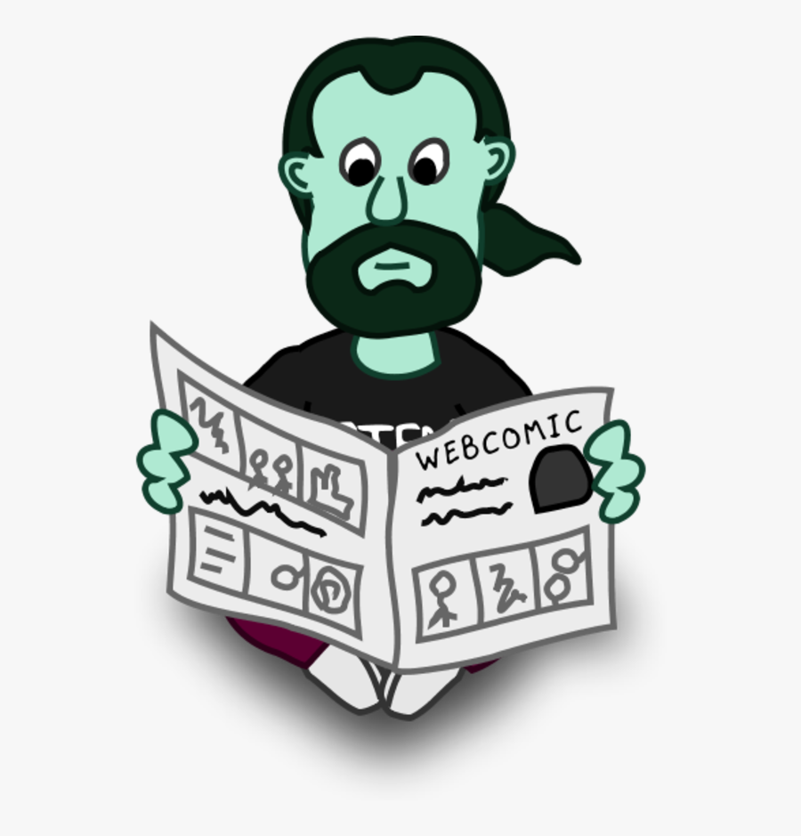 Man Reading Newspaper Cartoon - Baca Koran Png, Transparent Clipart