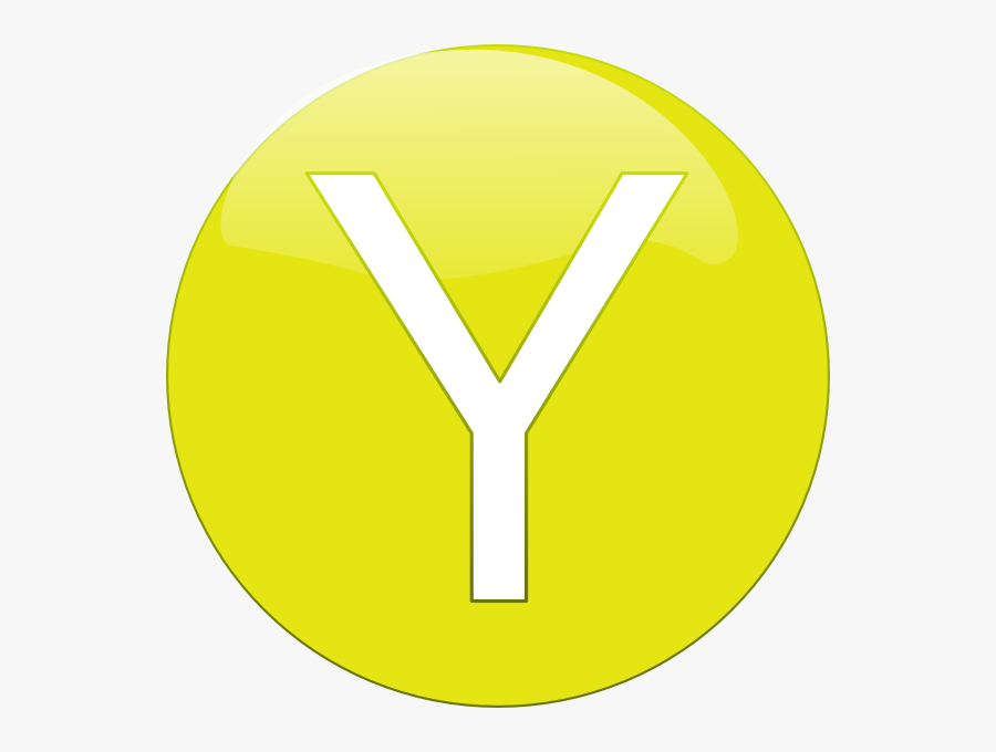 Yellow Button Clip Stroke Y Text Svg Clip Arts - Circle, Transparent Clipart