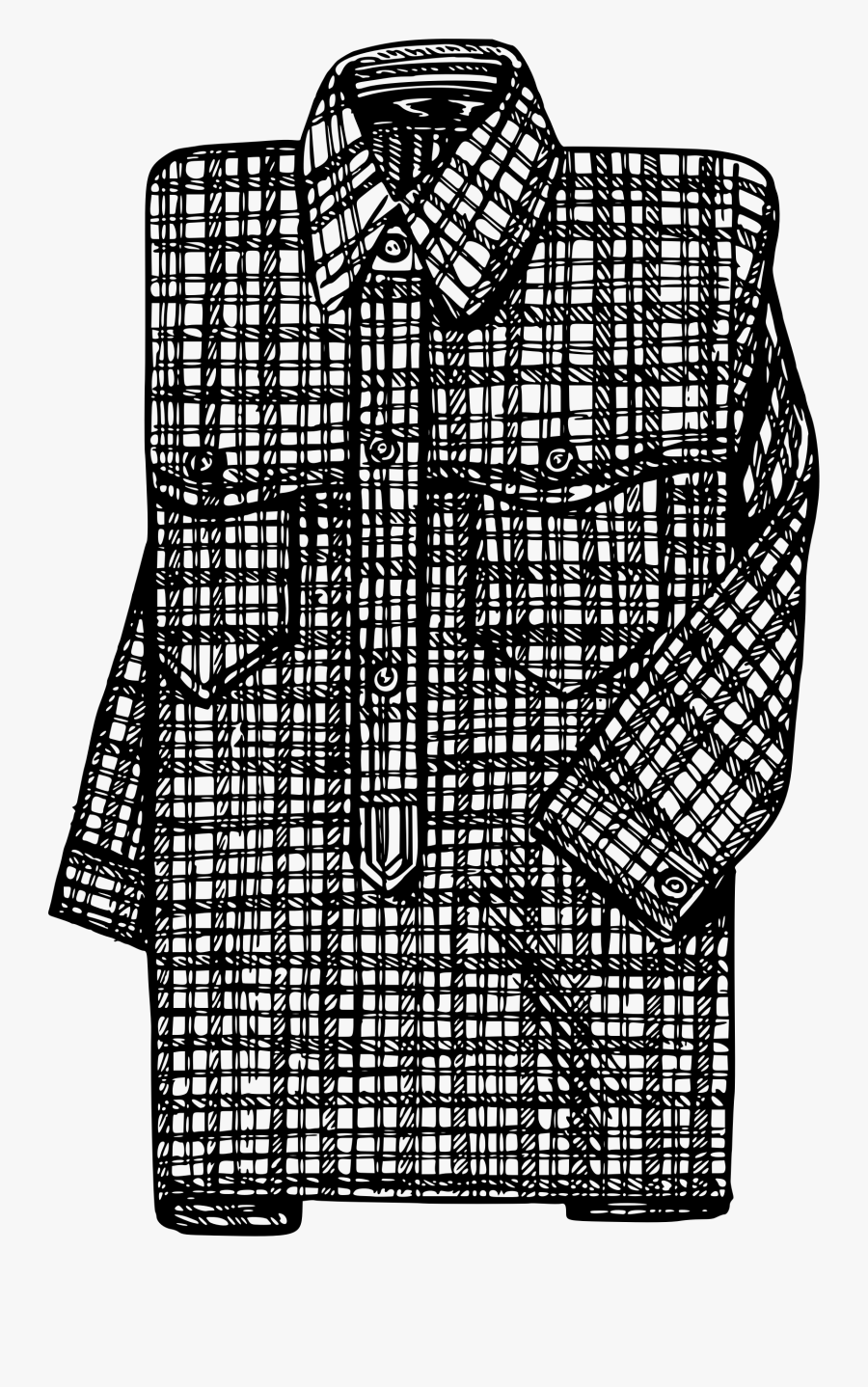 Clothes Clipart Plaid - Line Art, Transparent Clipart