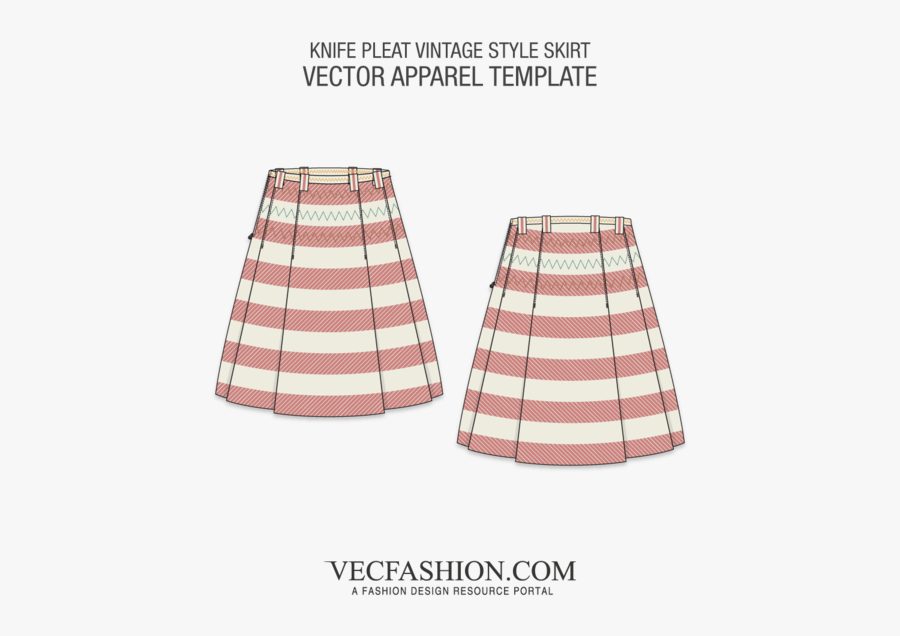 Vector Transparent Stock Knife Pleat Vintage Skirt - T Shirt Vector Black, Transparent Clipart