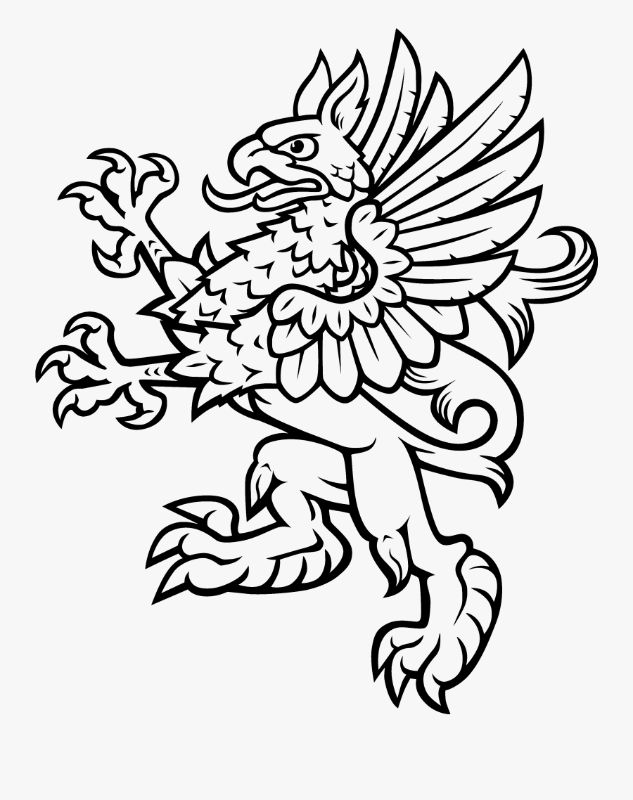 Black And White Gryphon, Transparent Clipart