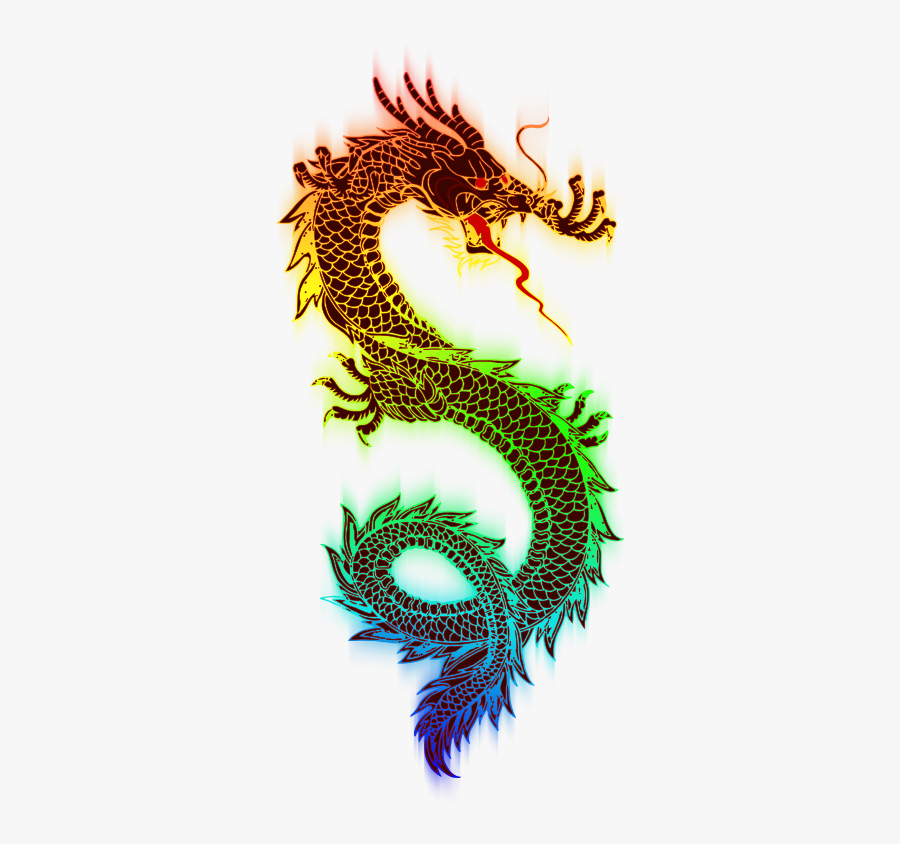 Rainbow Dragon - Rainbow Dragon Png, Transparent Clipart