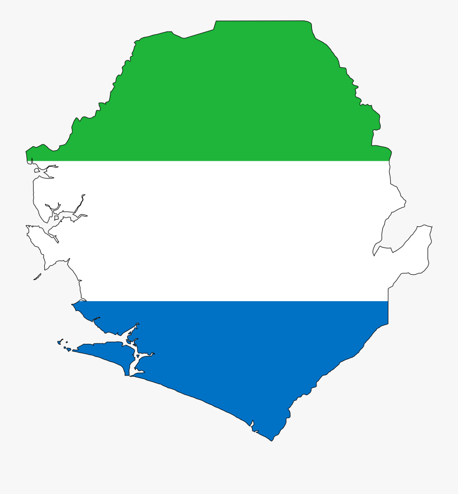 Sierra Leone Map Flag, Transparent Clipart