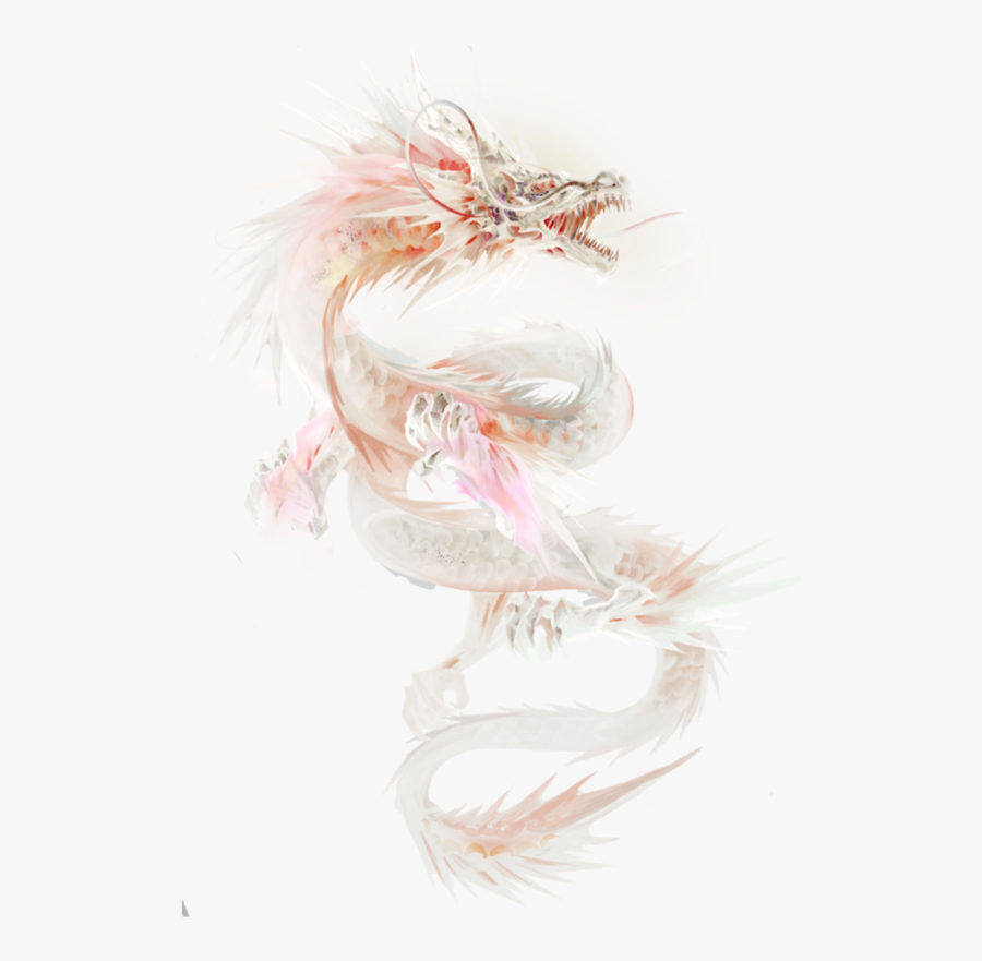 Fantasy White Fur Dragon, Transparent Clipart