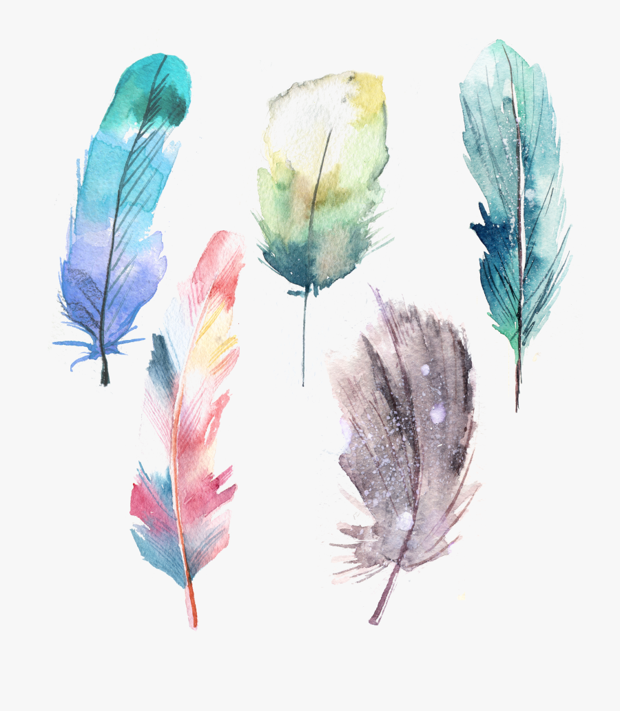 Clip Art Feather Painting Blue Transprent, Transparent Clipart