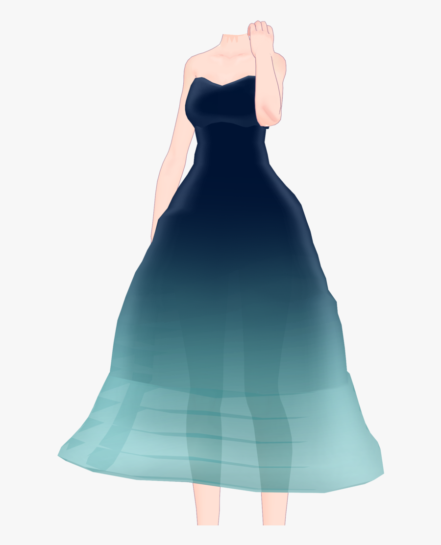 Clip Art Elegant Blue Dress - Gown, Transparent Clipart