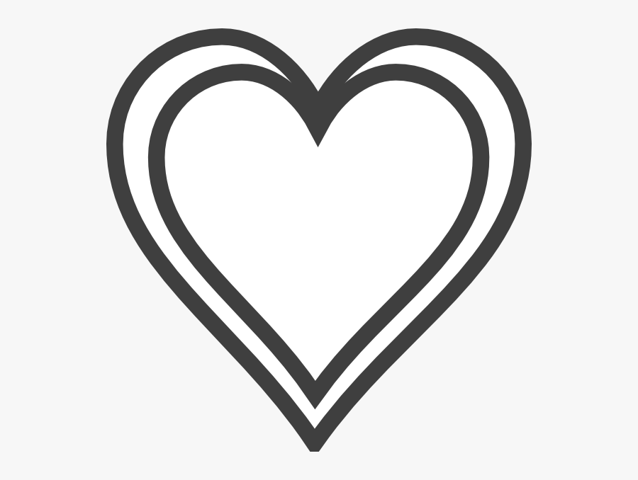 Clipart Black And White Heart 4 Outlines, Transparent Clipart