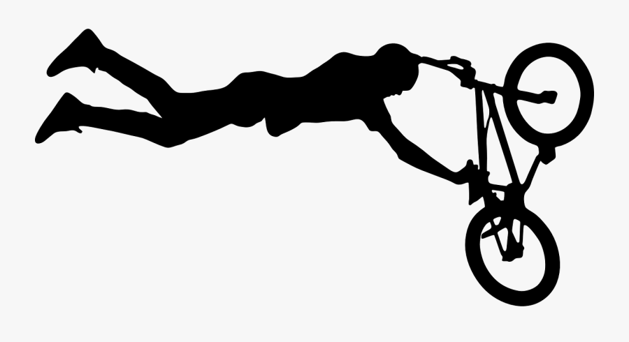 Bicycle Bmx Bike Sport Sticker - Silhouette Bmx Png, Transparent Clipart