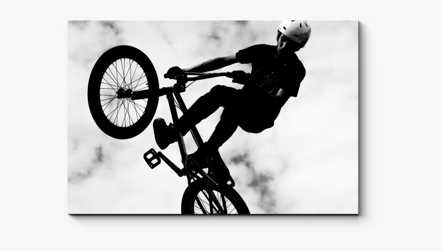 Bmx Bike Silhouette Black And White Freestyle Bmx Bicycle - Riders Bmx, Transparent Clipart