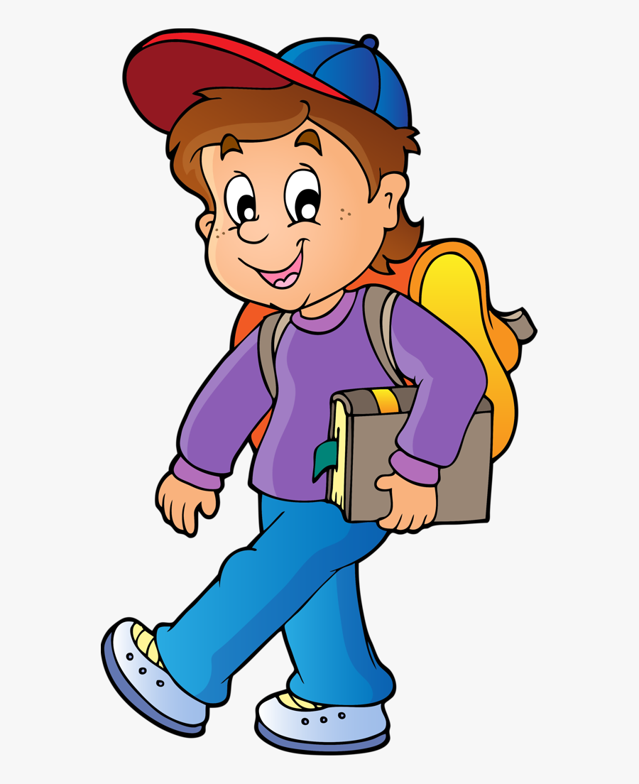 Study Clipart Study Timetable - Boy Walking To School, Transparent Clipart