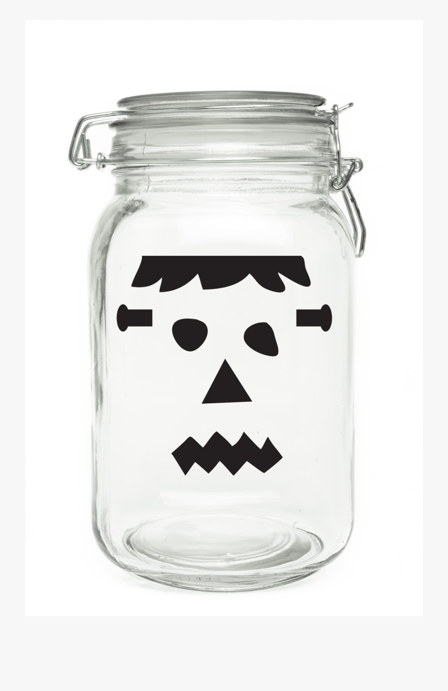 Frankenstein Face Mason Jar - Frankenstein Face, Transparent Clipart
