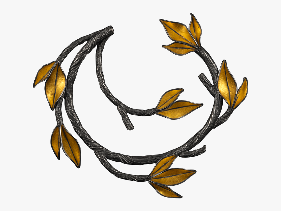A Brooch Made With Sterling Silver Twigs And Gold Overlay - Lily Family, Transparent Clipart