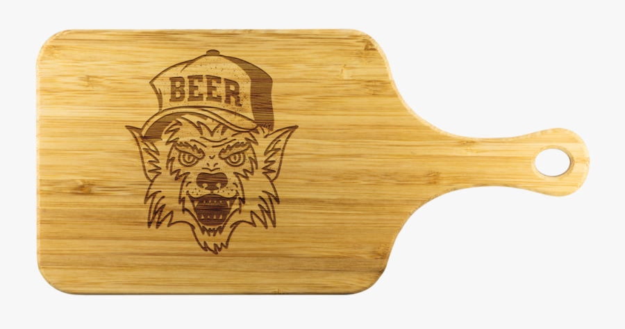 Werewolf Beer Hat Wooden Cutting Board With Handle - Plywood, Transparent Clipart
