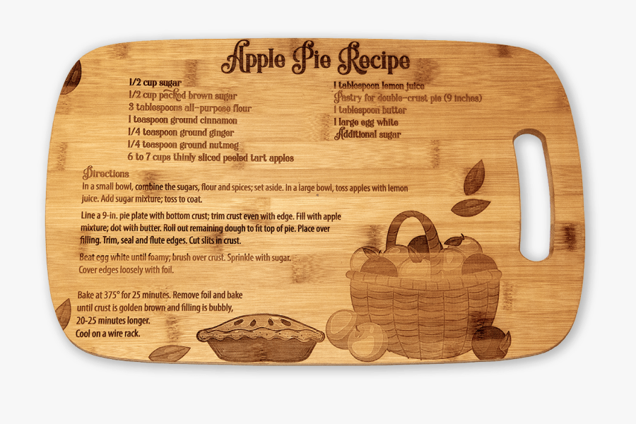 Bamboo Apple Pie Cutting Board - Wood, Transparent Clipart