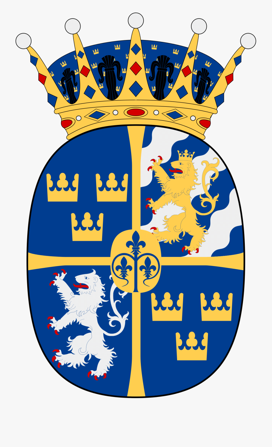 Women In Heraldry - Royal Swedish Flag, Transparent Clipart
