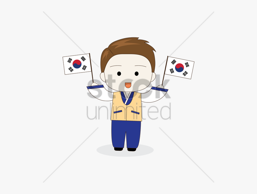 Astronaut Clipart Flag Vector - South Korea Flag, Transparent Clipart