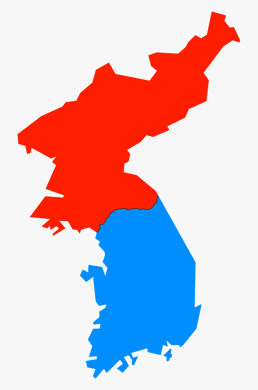 Map Simple South Korea, Transparent Clipart