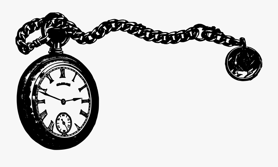 Clip Art Pocket Watch Chain Drawing - Pocket Watch Clip Art, Transparent Clipart