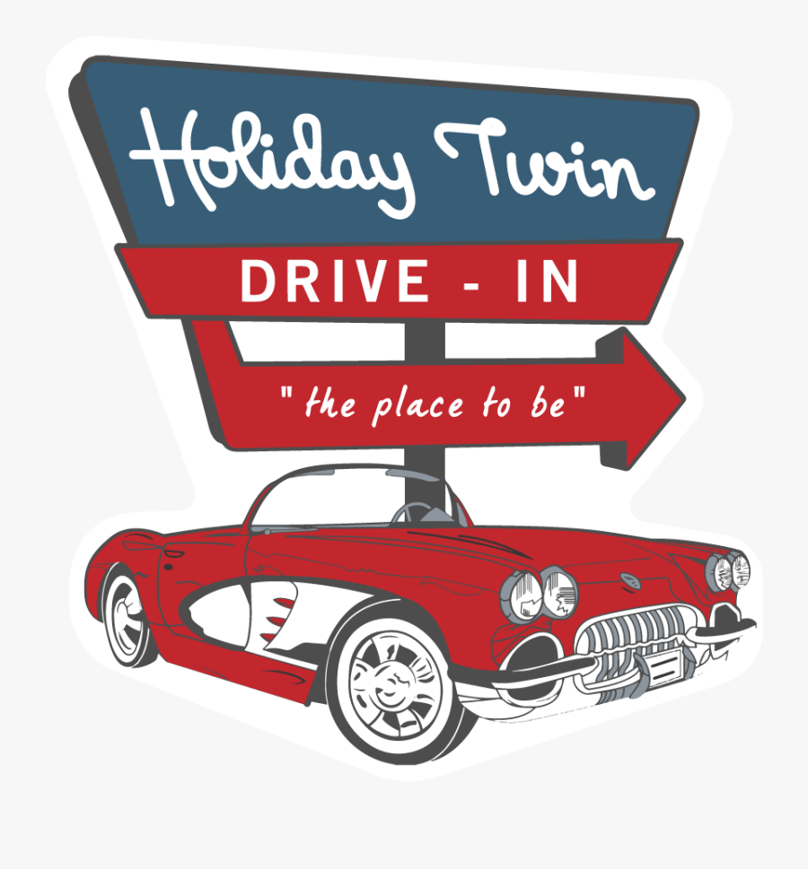 Clip Art Black And White - Holiday Twin Drive In Logo, Transparent Clipart