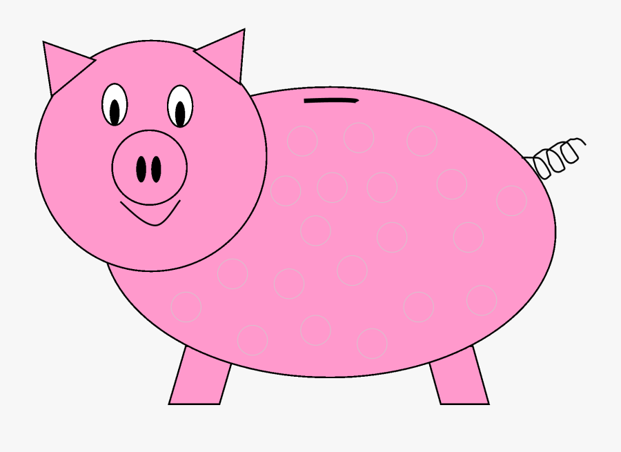 Piggy Bank Bank 3 Clipart - Pink Piggy Bank Template, Transparent Clipart