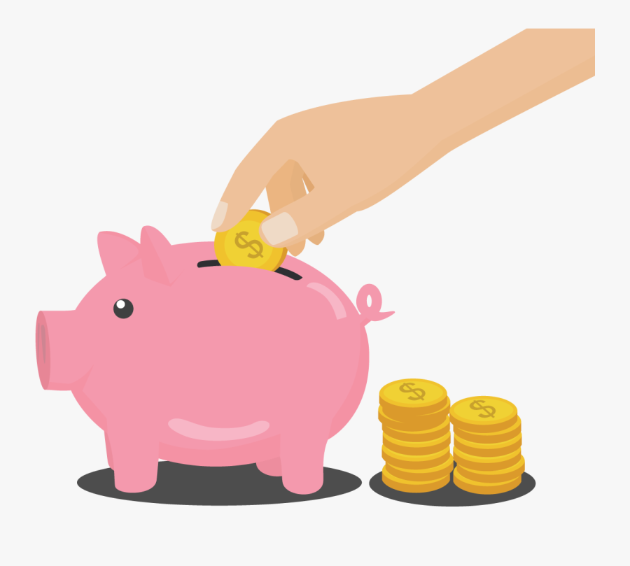 Piggy Handling,clip Art,illustration - Piggy Bank Png Transparent, Transparent Clipart