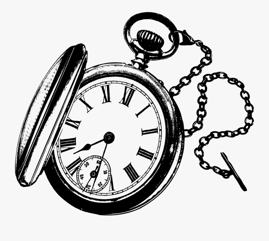 Clip Art Pocket Watch Vector - Clipart Pocket Watch Drawing, Transparent Clipart