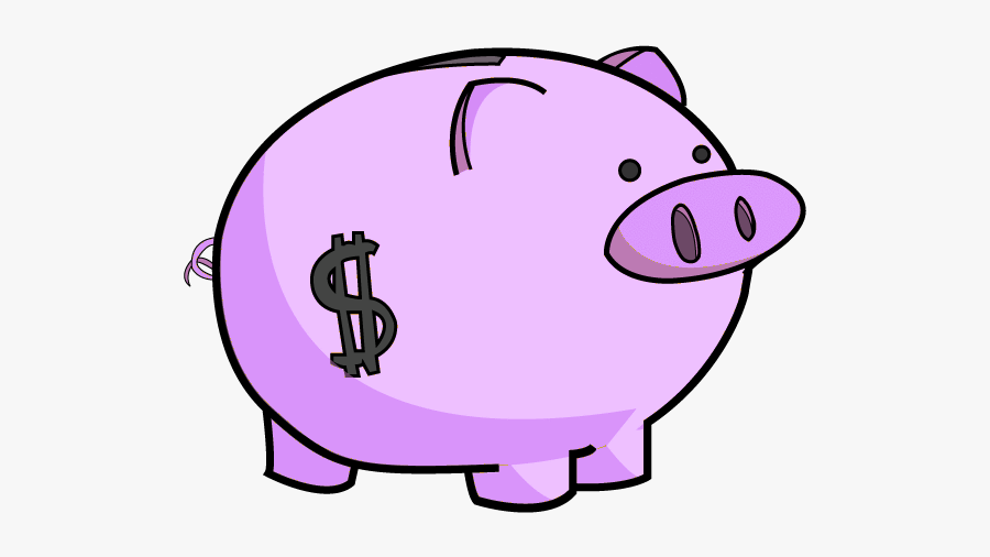 Purple Clipart Piggy Bank - Transparent Piggy Bank Clipart, Transparent Clipart