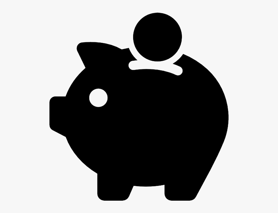 Piggy Bank Vector White Png Clipart , Png Download - Vector Piggy Bank Icon, Transparent Clipart