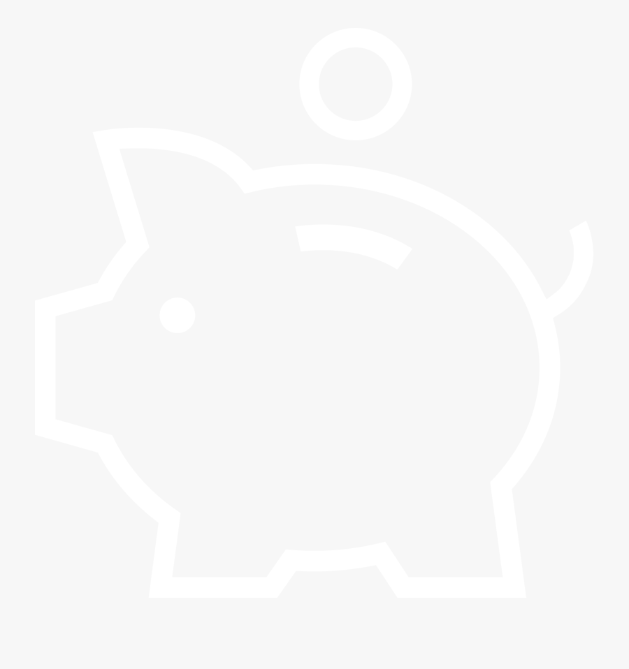 White Piggy Bank Illustration - White Piggy Bank Png, Transparent Clipart