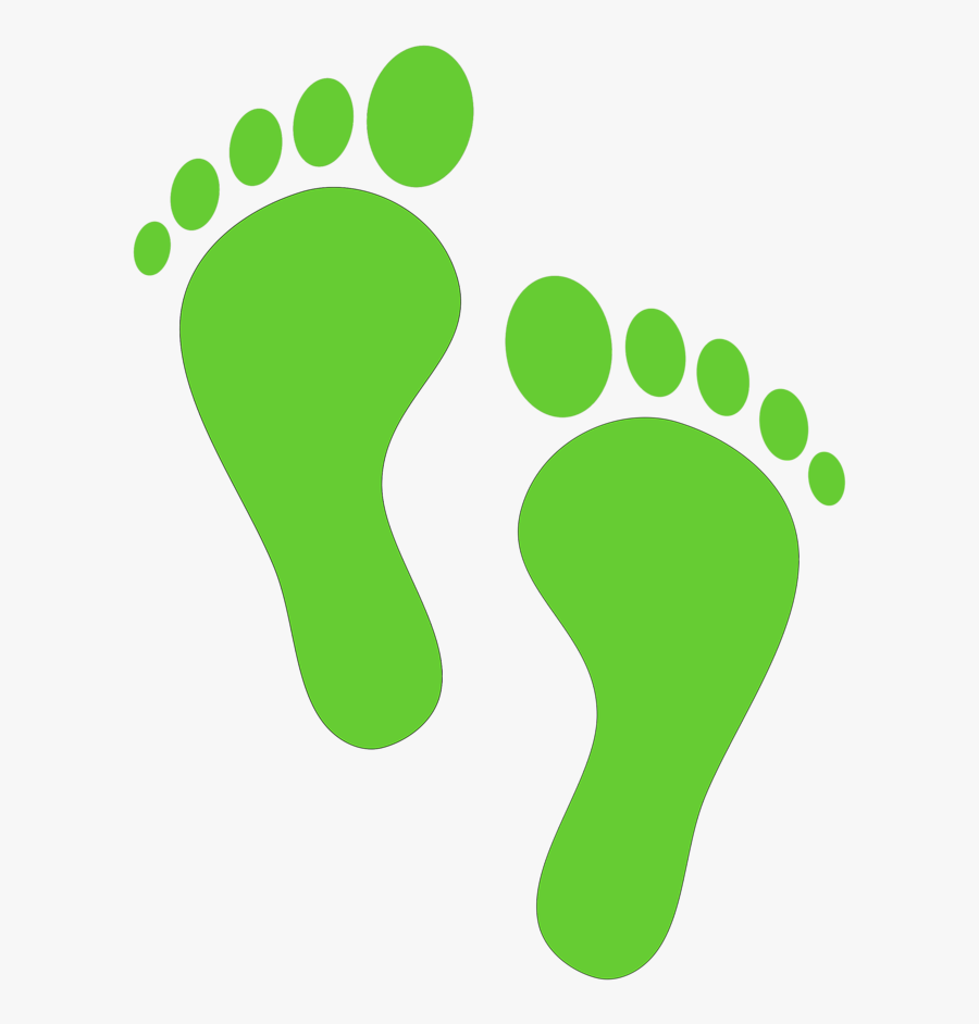 Green Walking Footprints Clipart - Steps Clipart, Transparent Clipart
