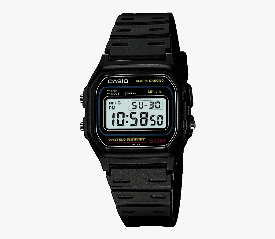 Casio 50m Water Resistant Watch, Transparent Clipart