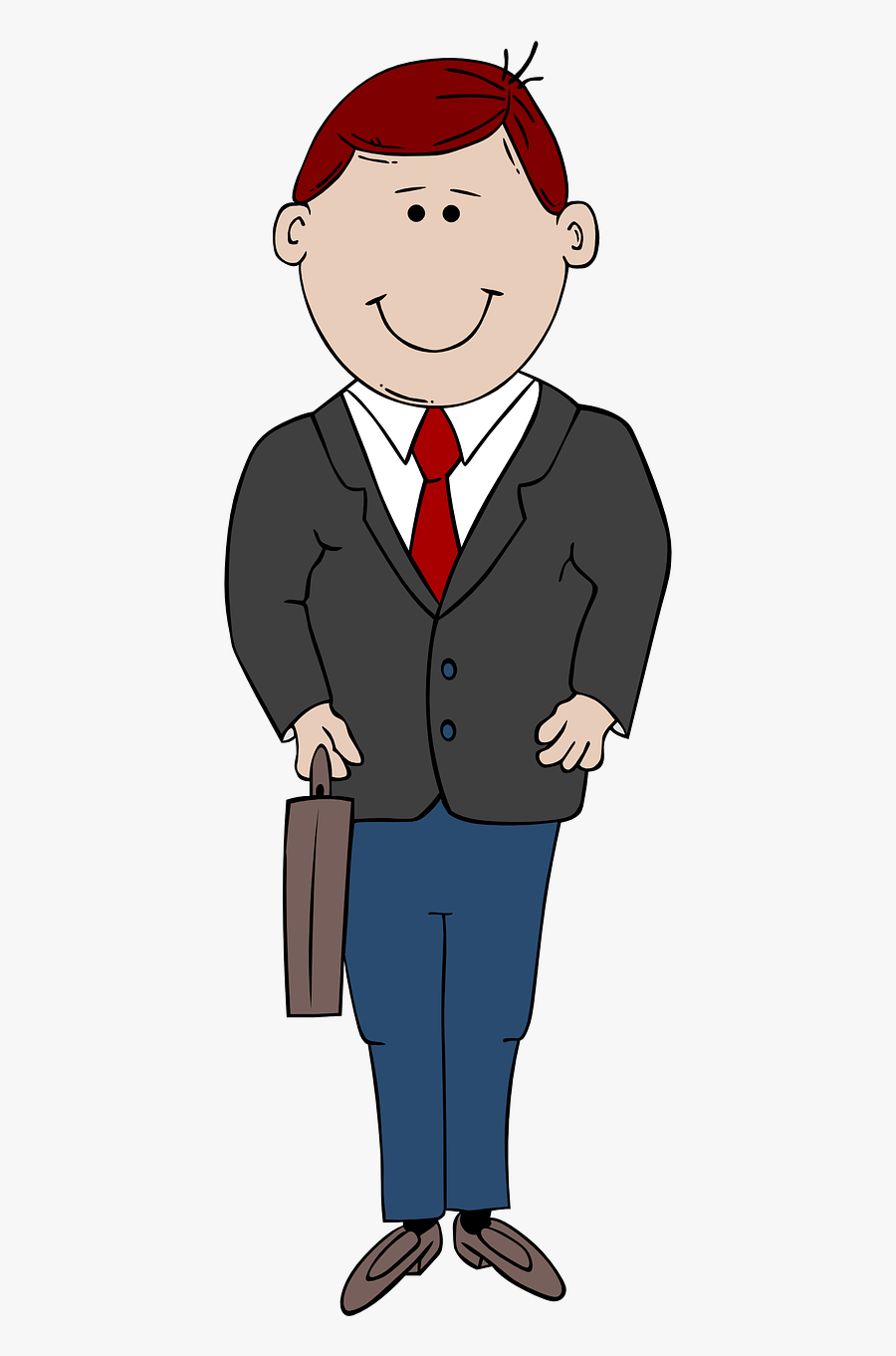 Cartoon Man In Suit, Transparent Clipart