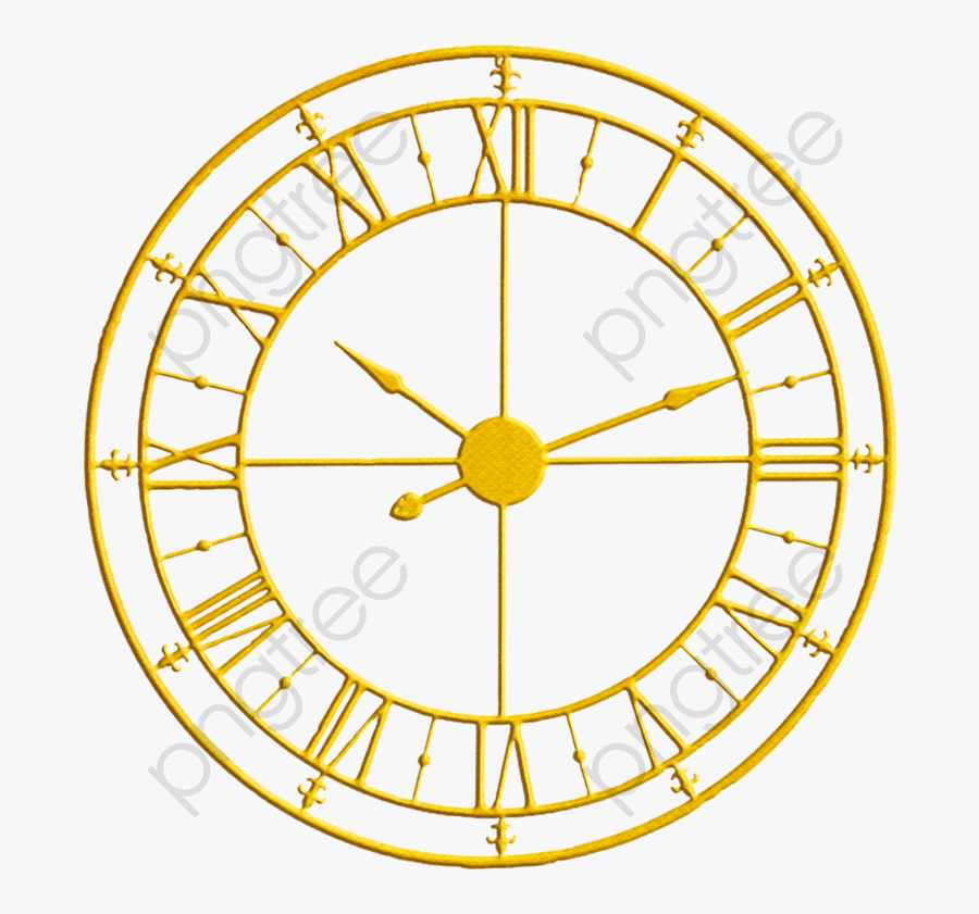 Gold Roman Numerals Watch - Gold Roman Clock Png, Transparent Clipart