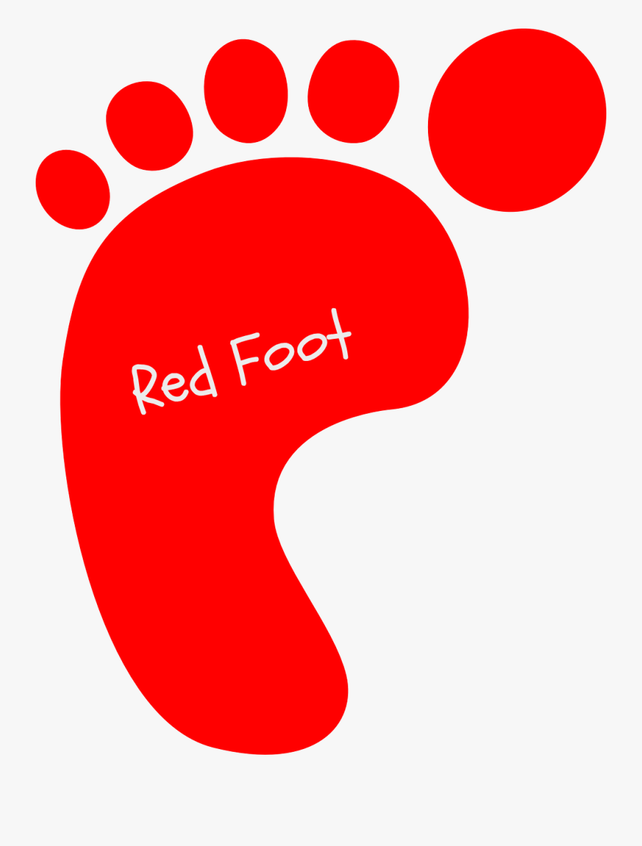 Cartoon Foot Footprint Footstep Red - Foot Print Clip Art, Transparent Clipart