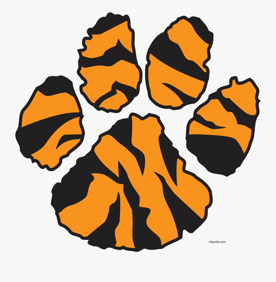 Tiger Sweet Footprint Clipart Png - Tiger Paw Print Cartoon, Transparent Clipart