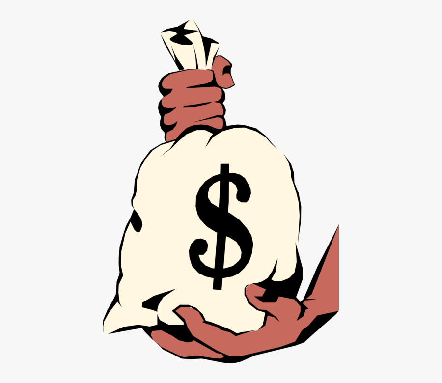 Hands Hold Money Bag - Hands Holding Money Bags, Transparent Clipart