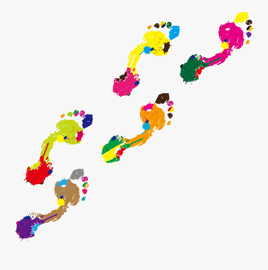 Transparent Footprint Png - Footprints Colorful Clipart, Transparent Clipart