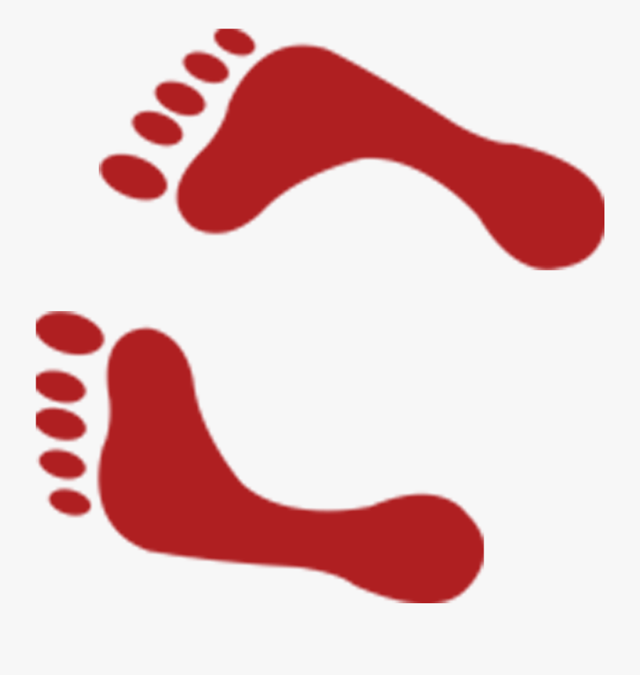 Footprint Heart Clipart - Red Footprints Png, Transparent Clipart