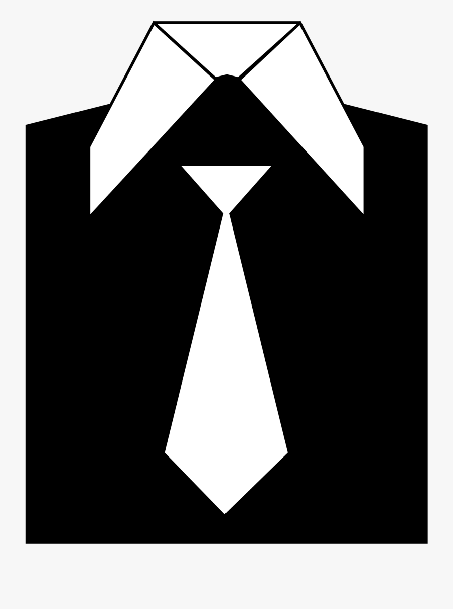 Triangle,necktie,angle - Suit Clipart Black And White, Transparent Clipart